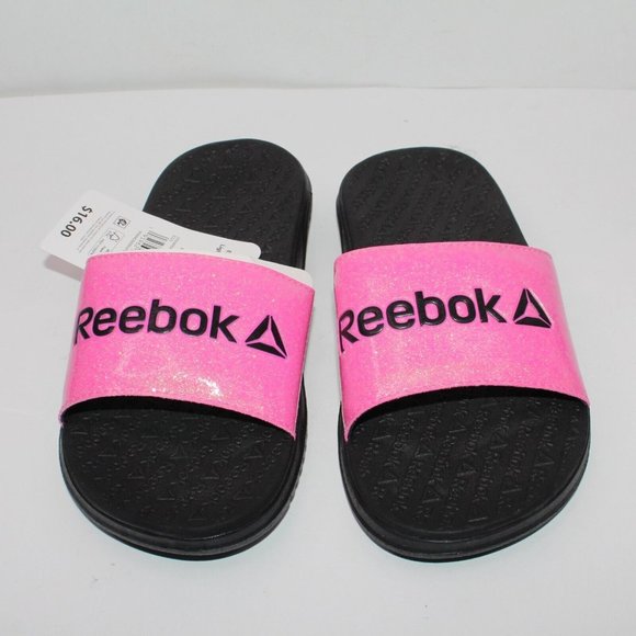 Reebok Dual Density Slide Girls Black/Pink  Multiple Sizes - Picture 5 of 9